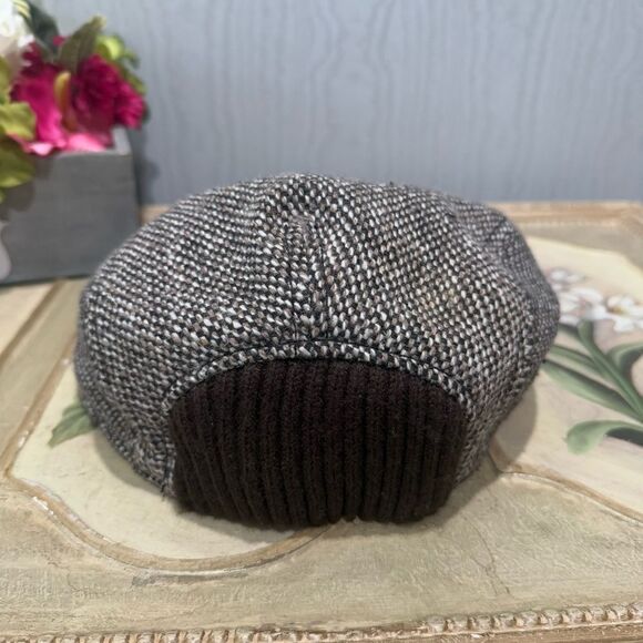 Vintage O”Neill Wool Blend Tweed Brown Newsboy Cap Hat - Picture 12 of 16